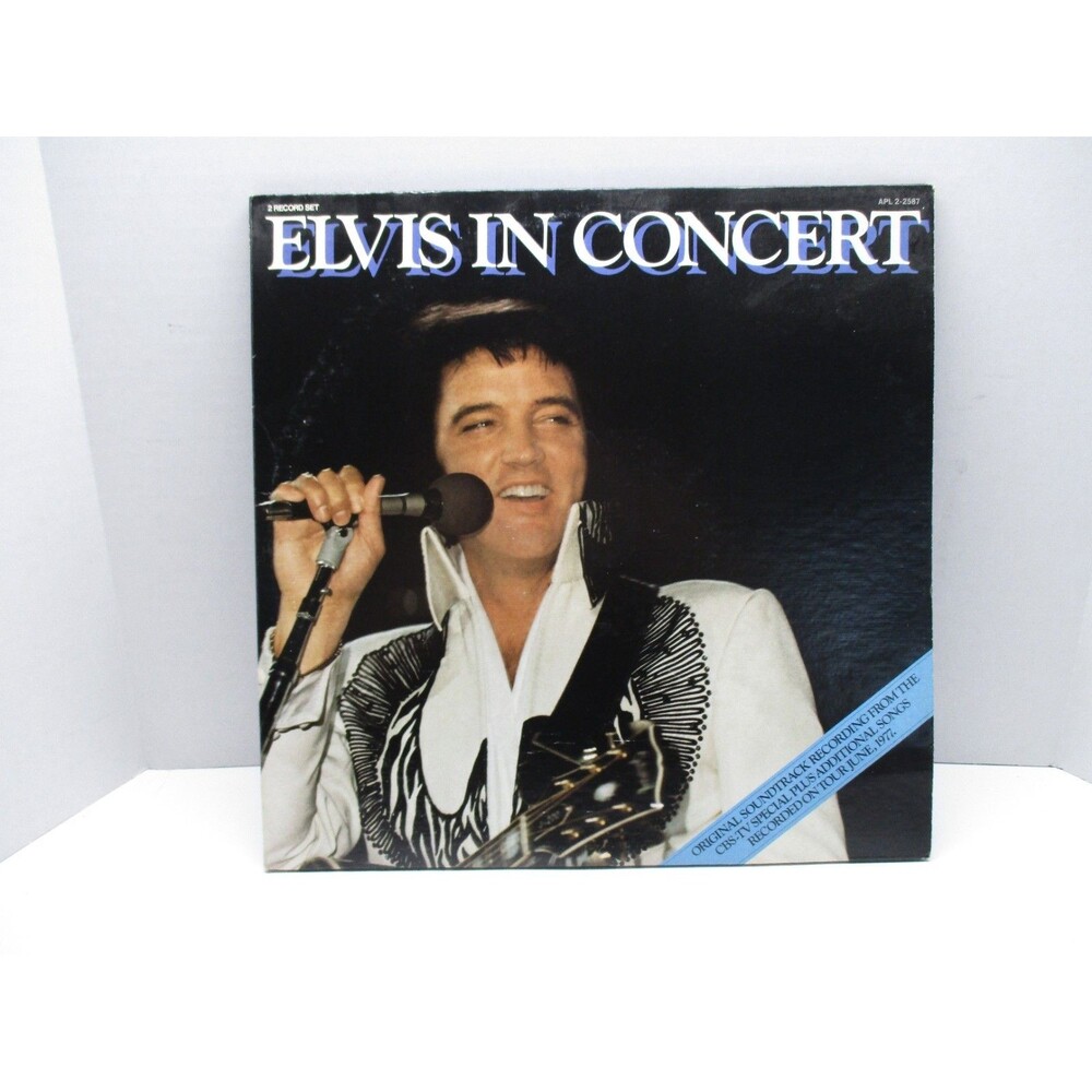 ELVIS PRESLEY / ELVIS IN CONCERT 2LP VINYL RECORD SET 1977 APL 2-2587 STEREO